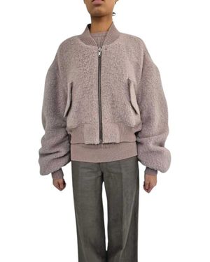 Rick Owens Jassen ,Roze ,Wol Secchia Cropped Flight Bomber - Bruin