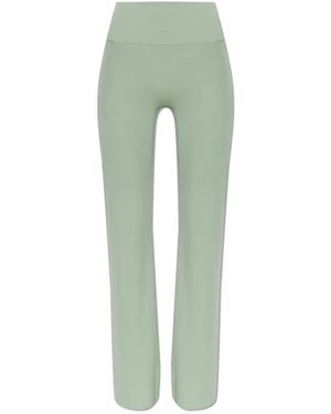 Nike Fitness ,Groen ,Nylon Zenvy High-Waisted Flared Leggings Met Geen Voorsnaad