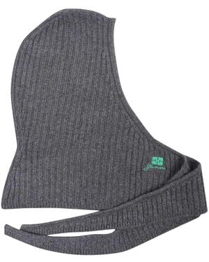 Ganni Core Future Wool Knit Balaclava - Grijs