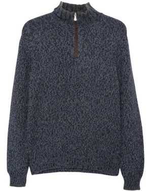 Fedeli Rundhals-Strickpullover - Blau