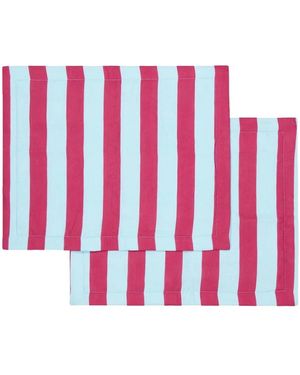 La DoubleJ Accessoires ,Veelkleurig ,Linnen Placemat Set Van 2 - Rood