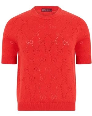Gucci Round-Neck Knitwear - Red