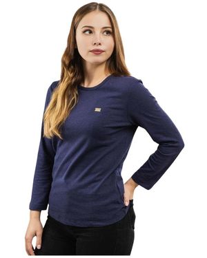 EA7 Tops ,Blauw ,Katoen Longsleeve Shirt