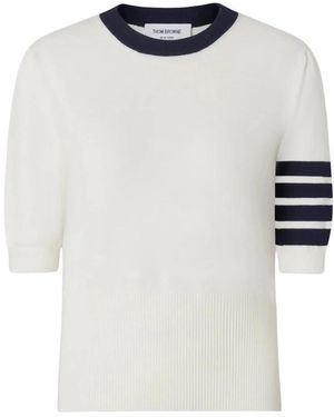 Thom Browne Truien & Vesten ,Wit ,Katoen Hector Intarsia Klassiek T-Shirt