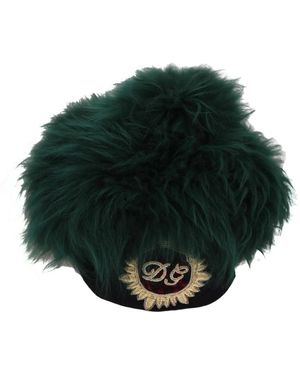 Dolce & Gabbana Logo embroidered cloche hat - Verde