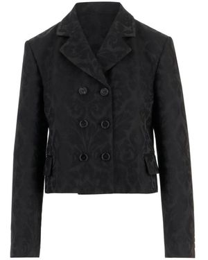 Chloé Jassen ,Zwart ,Leer Double-Breasted Fitted Jacket