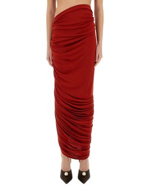 Magda Butrym Rokken ,Rood ,Gedrapeerde Maxi-Rok Van Viscose Jersey
