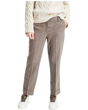 Via Masini 80 Straight Trousers - Naturel