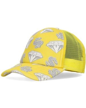 BBCICECREAM Diamonds &Amp; Dollars Trucker Cap - Gelb