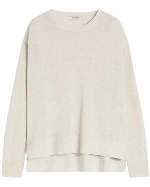 Max Mara Leinen-Garn-Pullover - Natur