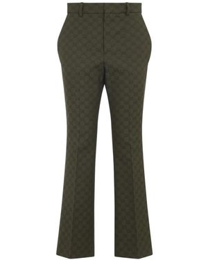 Gucci Groene Canvas Katoenen Broek