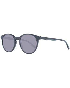 Hackett Accessoires ,Zwart ,Zwarte Ronde Zonnebril Blauwe Lenzen - Meerkleurig