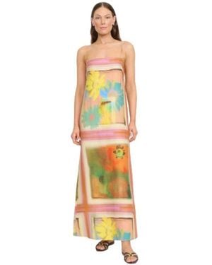 STAUD Laura Linnen Jurk - Metallic