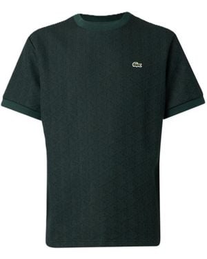 Lacoste Tops ,Groen ,Monogram Jacquard T-Shirt