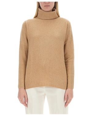 Aspesi Truien & Vesten ,Bruin ,Wol Turtleneck Sweater - Naturel