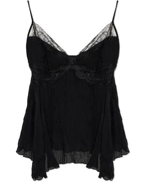 Blumarine Tops ,Zwart ,Top Met Kanten Details