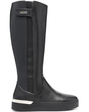 Liu Jo Silvia 89 Polyurethane Side Zip Boots - Black