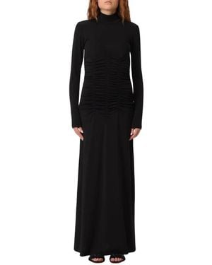 BITE STUDIOS Stijlvolle Maxi Jurk Met Gerimpelde Details - Zwart
