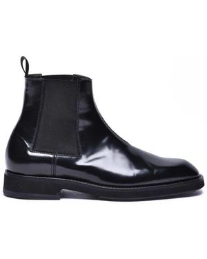 Seboy's Schoenen ,Zwart ,Leer Stivaletto Spazzolato - Blauw