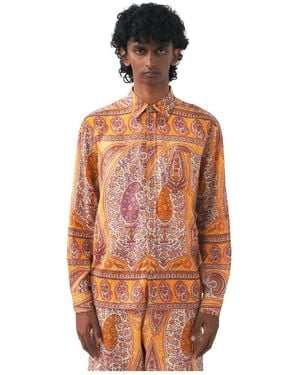 Antik Batik Gedrukte Chemise Tajar - Oranje