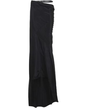 Tom Ford Flowing Silk Maxi Skirt With Ruched Design - Schwarz