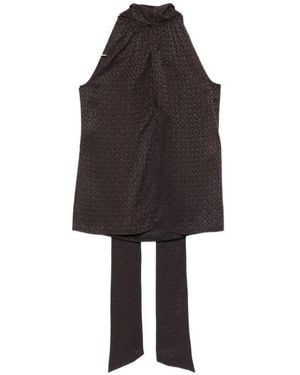 Gucci Silk Top With Lavallière Neck - Black