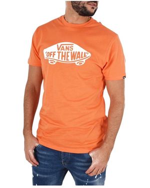 T shirt Arancione Vans da uomo Lyst