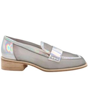 Ras Schoenen ,Grijs ,Leer 7651 Loafer - Wit