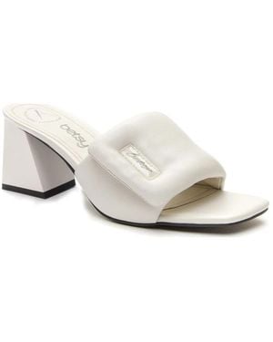 Betsy Heeled Mules - Bianco