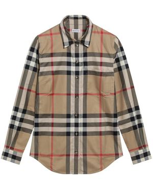 Burberry Cotton Check Shirt - Naturel