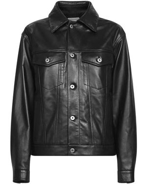Bottega Veneta Jassen ,Zwart ,Leer Leren Jas
