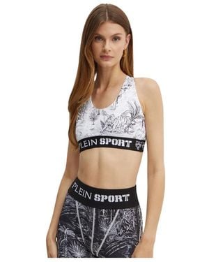 Philipp Plein Sport-Bh Mit Grafikdruck - Weiß