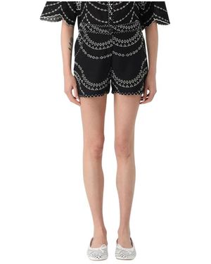 Charo Ruiz Bohemian Spitzen Mini Rock - Schwarz