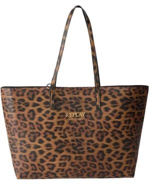 Replay Tote Bags - Marrone