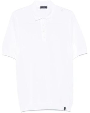 Fay Weißes Piqué-Poloshirt Kurze Ärmel