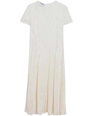 Prada Elegante Ivoor Lange Jurk - Wit