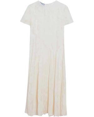 Prada Elegante Ivoor Lange Jurk - Wit
