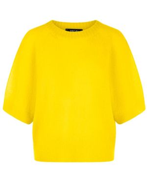 Marc Cain Truien & Vesten ,Geel ,Wol Lichte Pullover Met Ronde Hals
