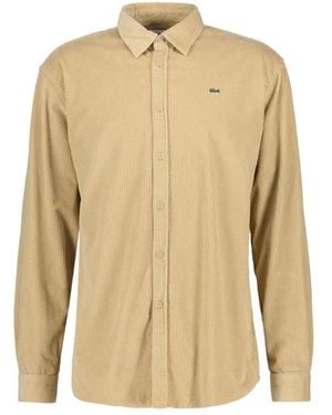 Lacoste Overhemden ,Katoen Regular Fit Corduroy Shirt - Naturel