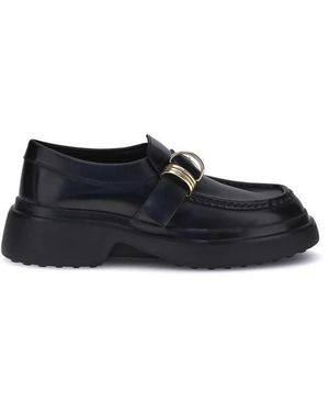 Tod's Rings Leather Loafers - Blue