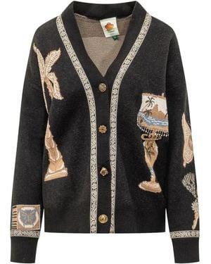 FARM Rio Vintage Souvenirs Knopfstrickjacke - Schwarz