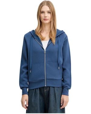 Guess Hoodies & Sweatvesten ,Blauw ,Polyester Zip-Through Hoodie