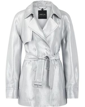 Marc Cain Jassen ,Grijs ,Polyester Lichtgewicht Outdoorjack Met Glans