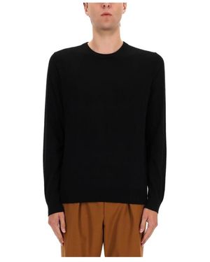 BOSS L-Borello Rundhals-Pullover - Schwarz
