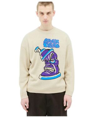 Brain Dead Grafikdruck strickpullover - Blau