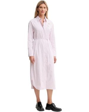 KENZO Pin Striped Midi Shirt Dress - Roze