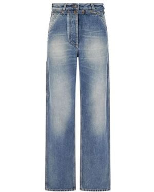 Dries Van Noten Weit Geschnittene Jeans Mit Gürtel Und Washed-Effekt - Blau