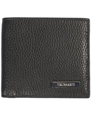 Trussardi Portafoglio in pelle con apertura a libro - Nero