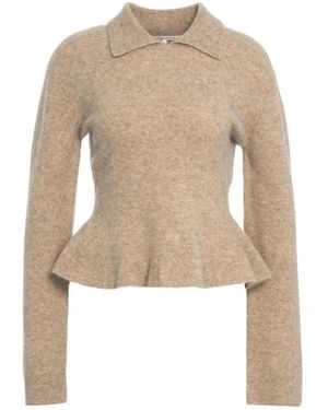 Second Female V-Neck Knitwear - Natural