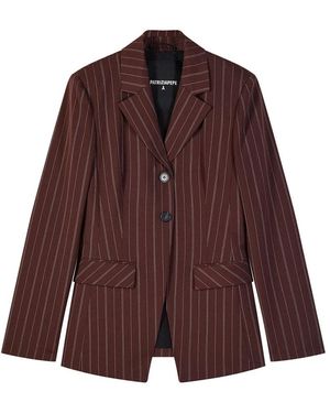 Patrizia Pepe Pinstripe Viscose-Blend Blazer - Bruin